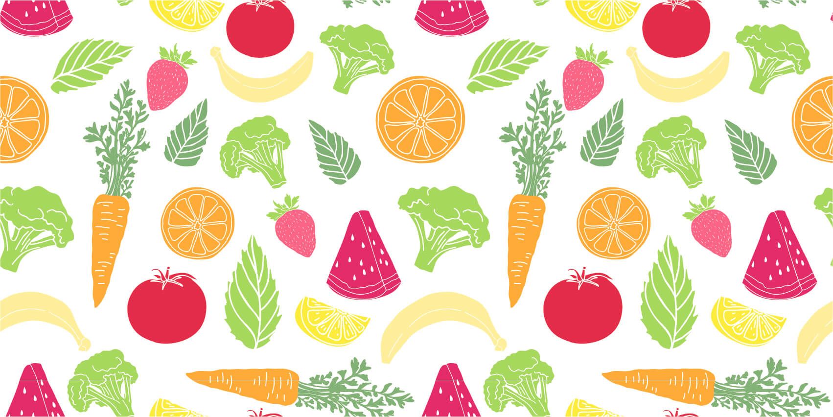 Dessins fruit et légumes main product photo
