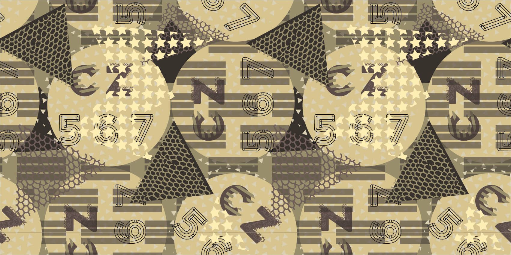 Lettres, chiffres, triangles et cercles main product photo