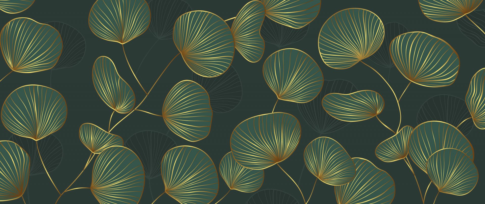 Feuilles décoratives avec de l'or Feuilles décoratives avec de l'or