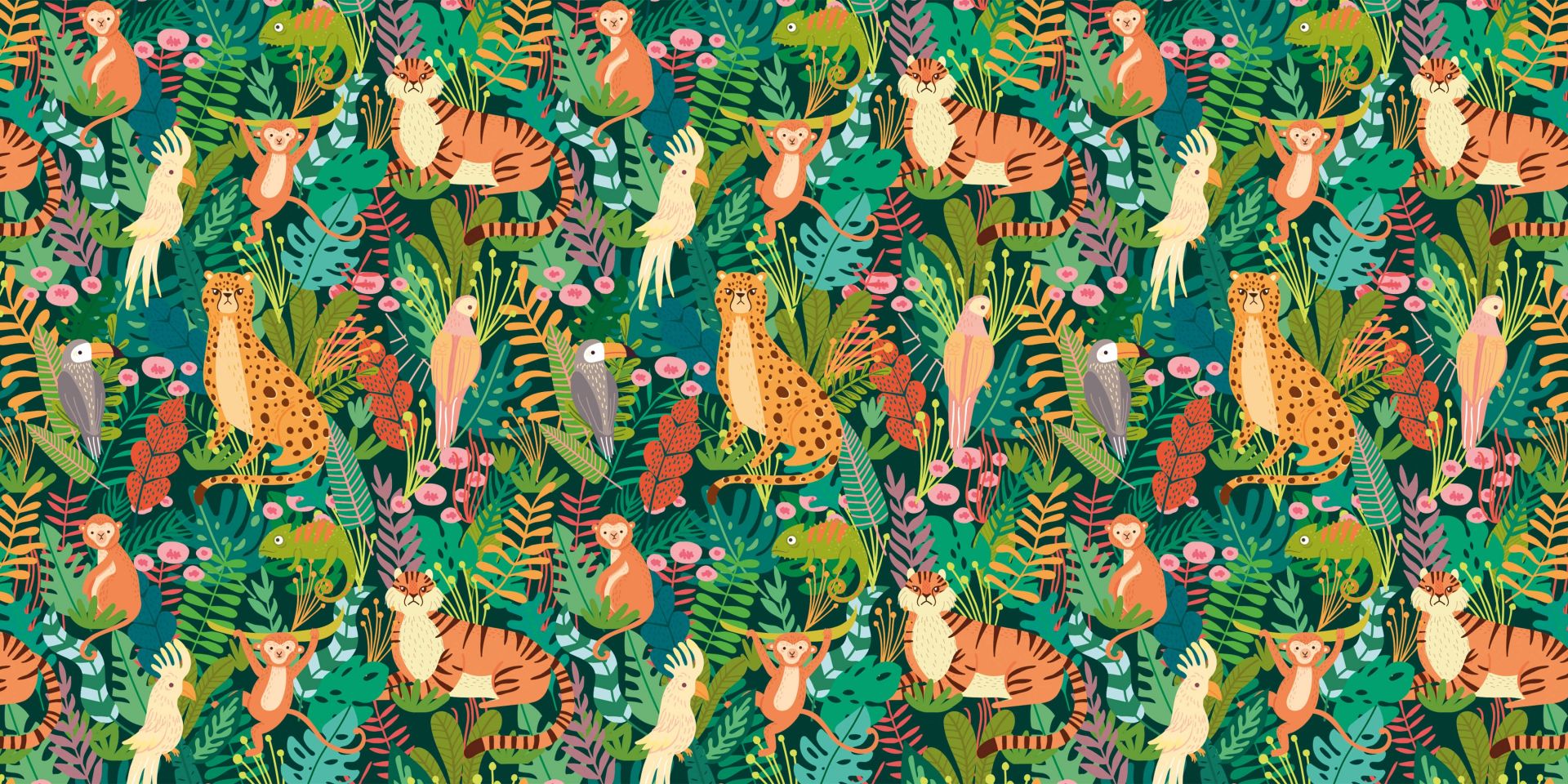 Motif d'animaux colorés