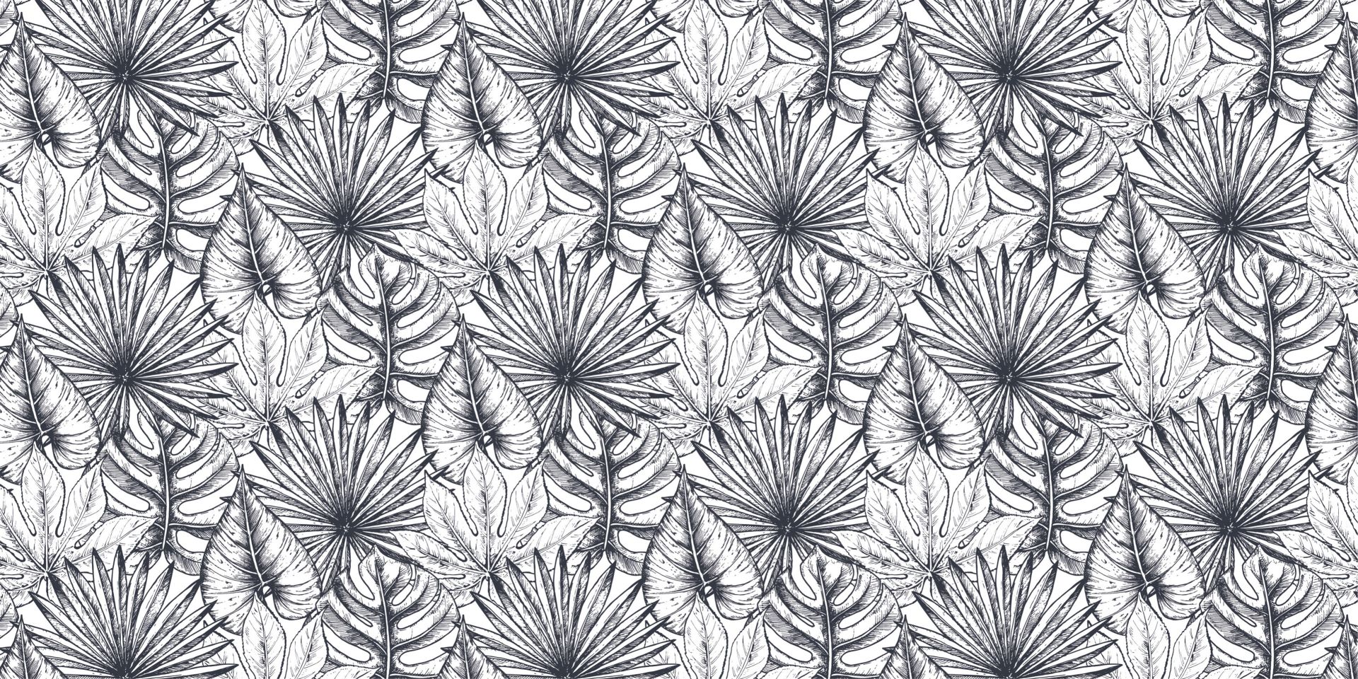 Feuilles blanches dessinées main product photo