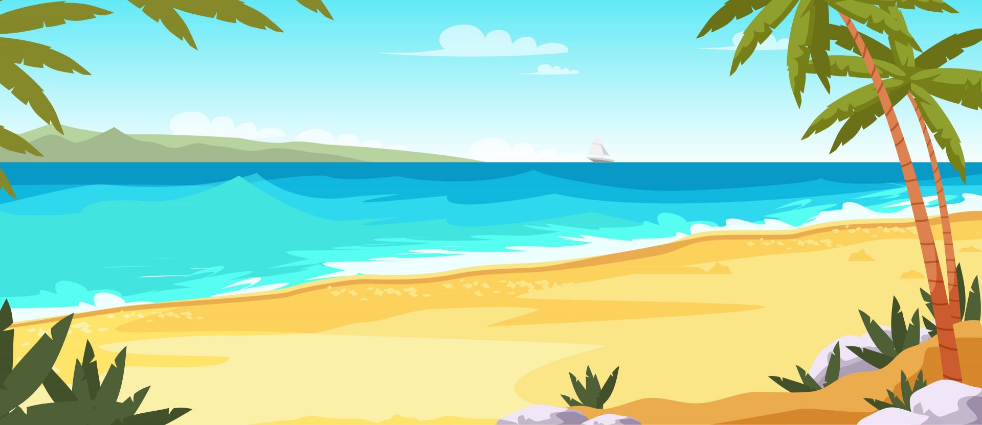 Plage avec vagues Plage avec vagues