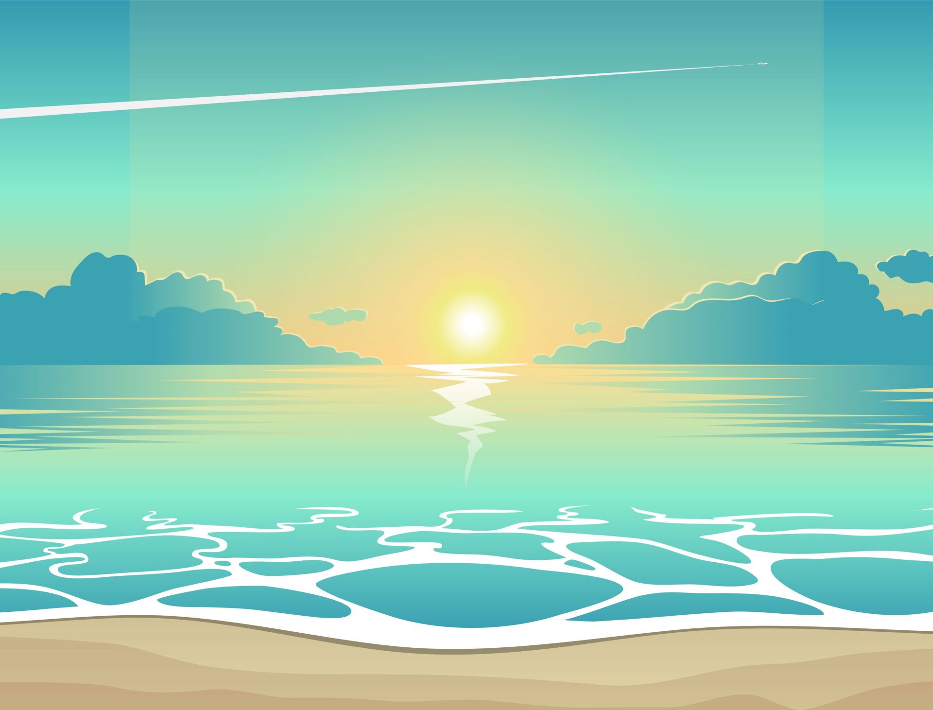 Lever de soleil dessiné Lever de soleil dessiné