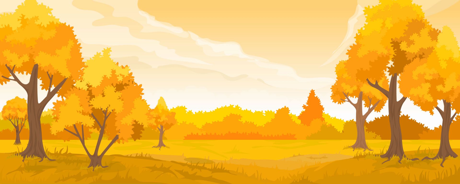 Illustration d'un paysage d'automne main product photo
