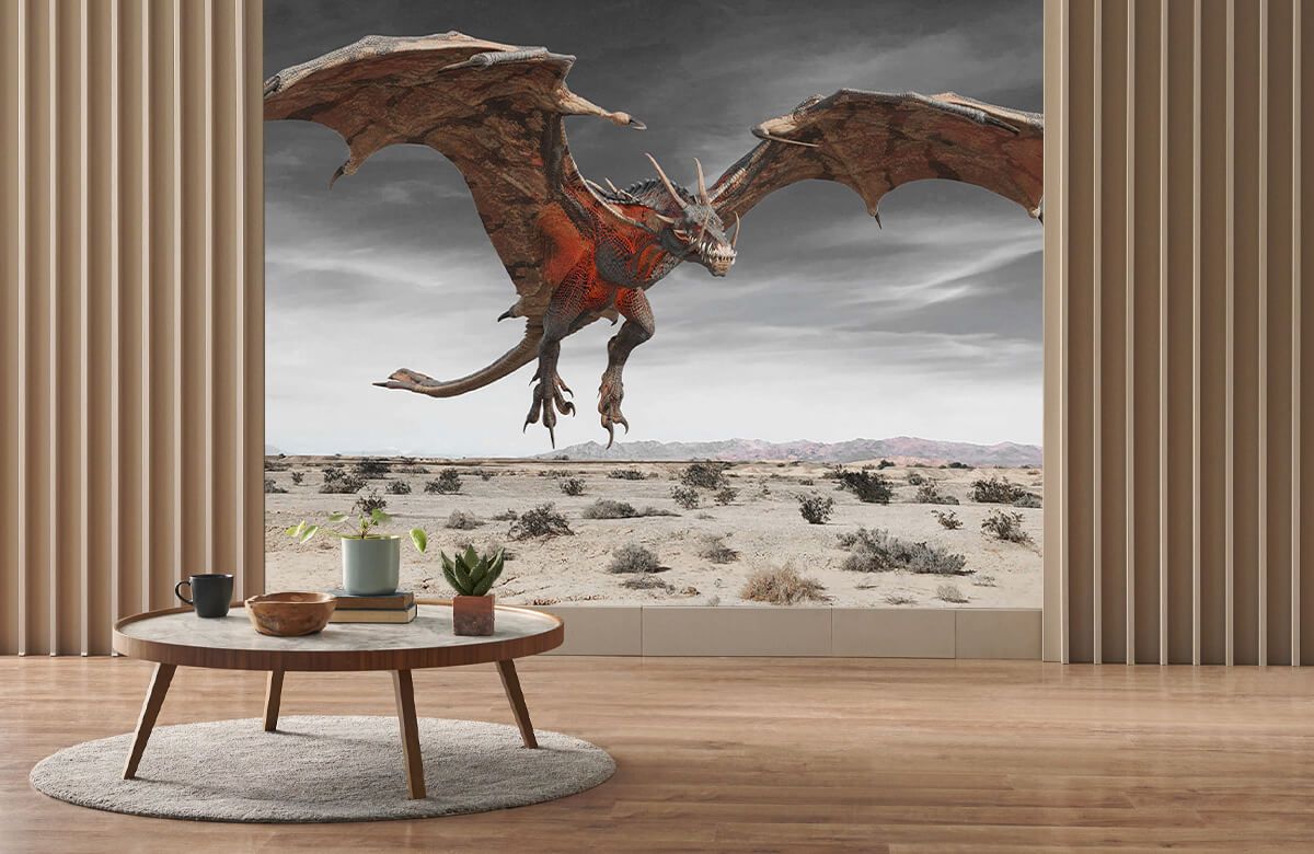 Dragons volants - papier peint