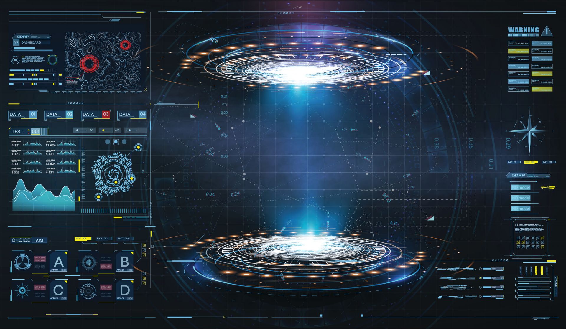 Tableau de bord futuriste main product photo