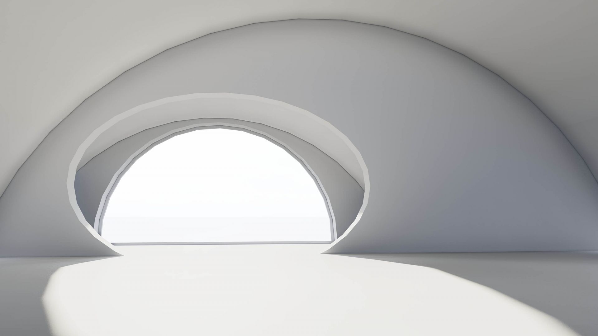 Tunnel blanc éclairé main product photo
