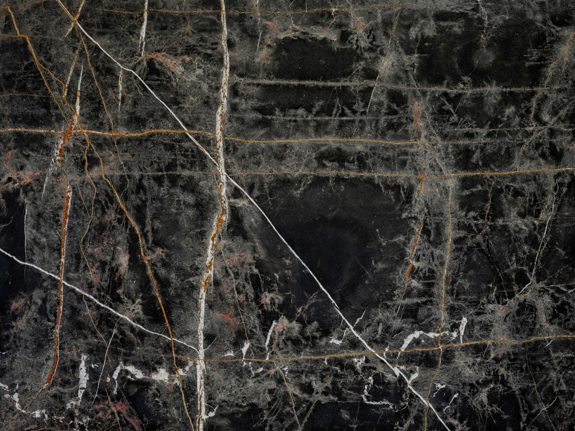 Marbre foncé avec des lignes de couleur cuivre Marbre foncé avec des lignes de couleur cuivre