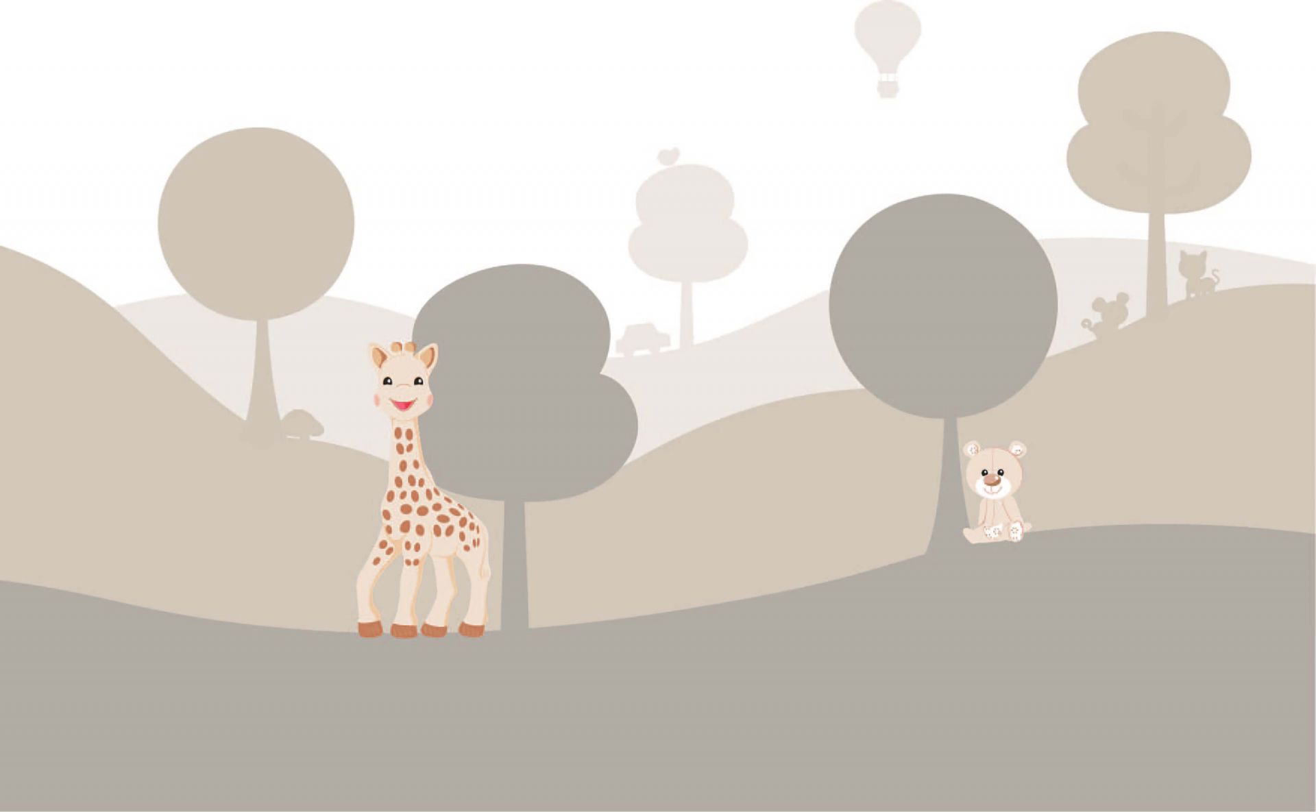 Sophie la girafe® dans un paysage beige main product photo