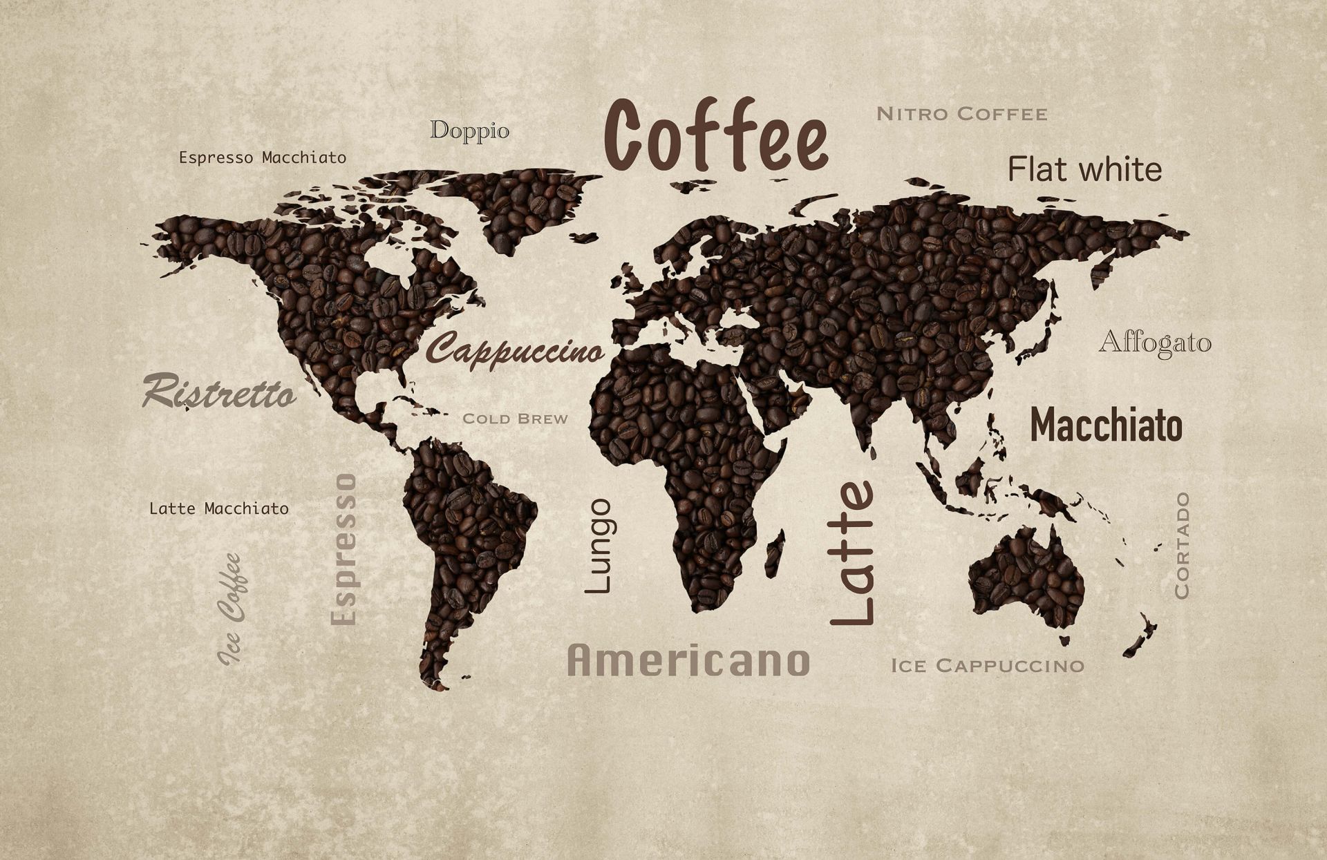 Carte du monde du café Carte du monde du café