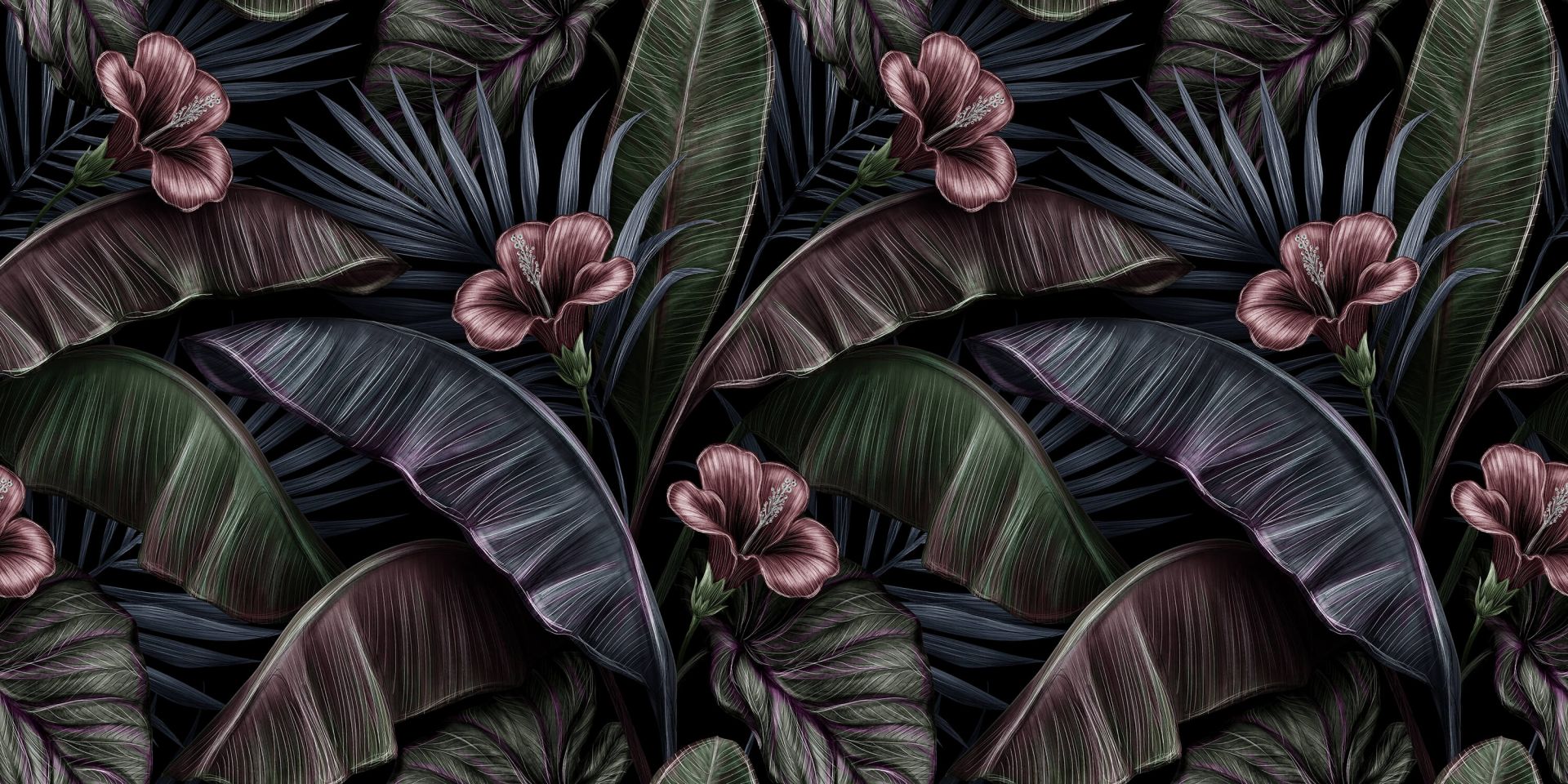 Hibiscus tropical motif