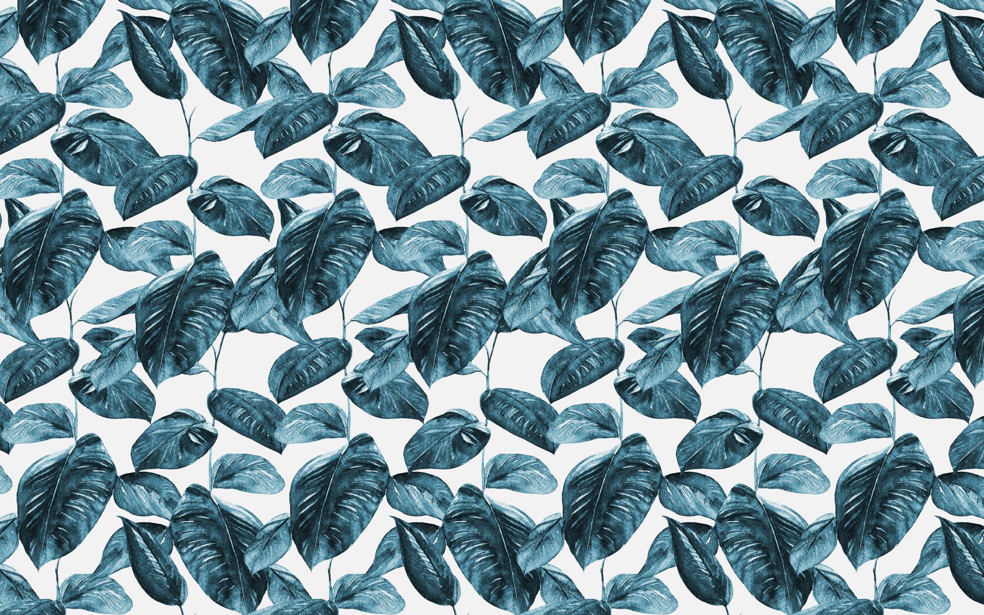 Plantes à l'aquarelle bleu canard