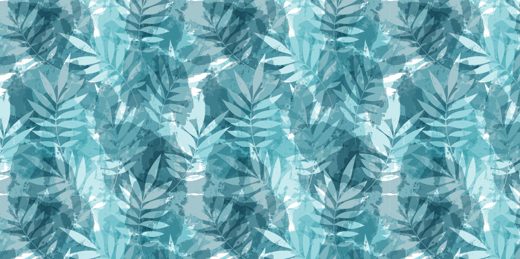 Feuilles en aquarelle bleu canard Feuilles en aquarelle bleu canard