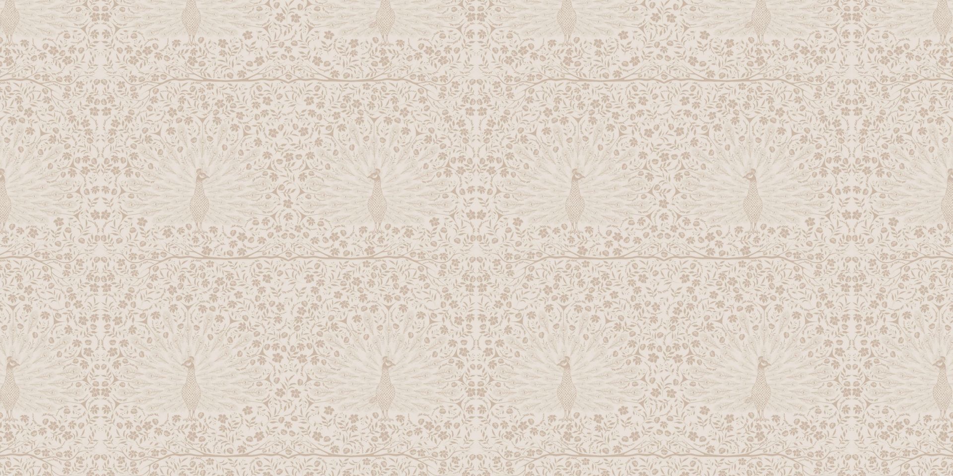 Classic Elegant Peacock Damask Pattern - taupe