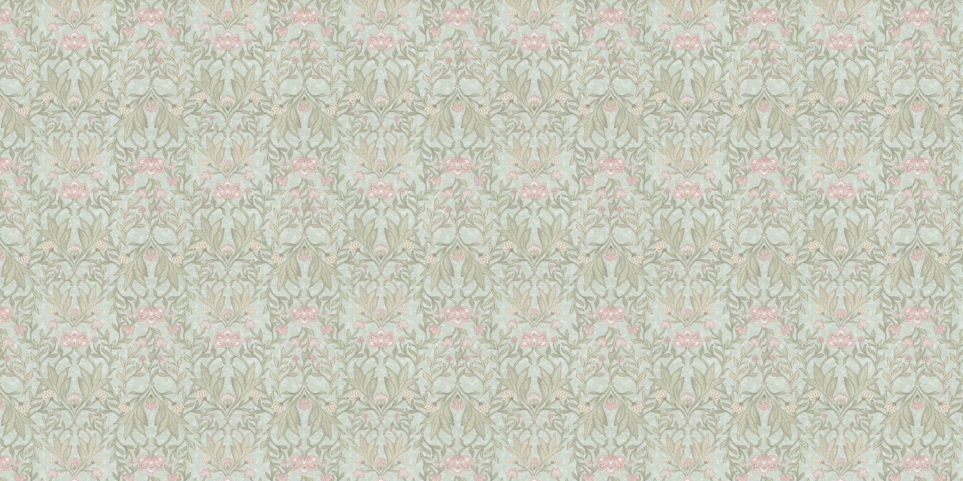 Damas floral Morris - vert menthe