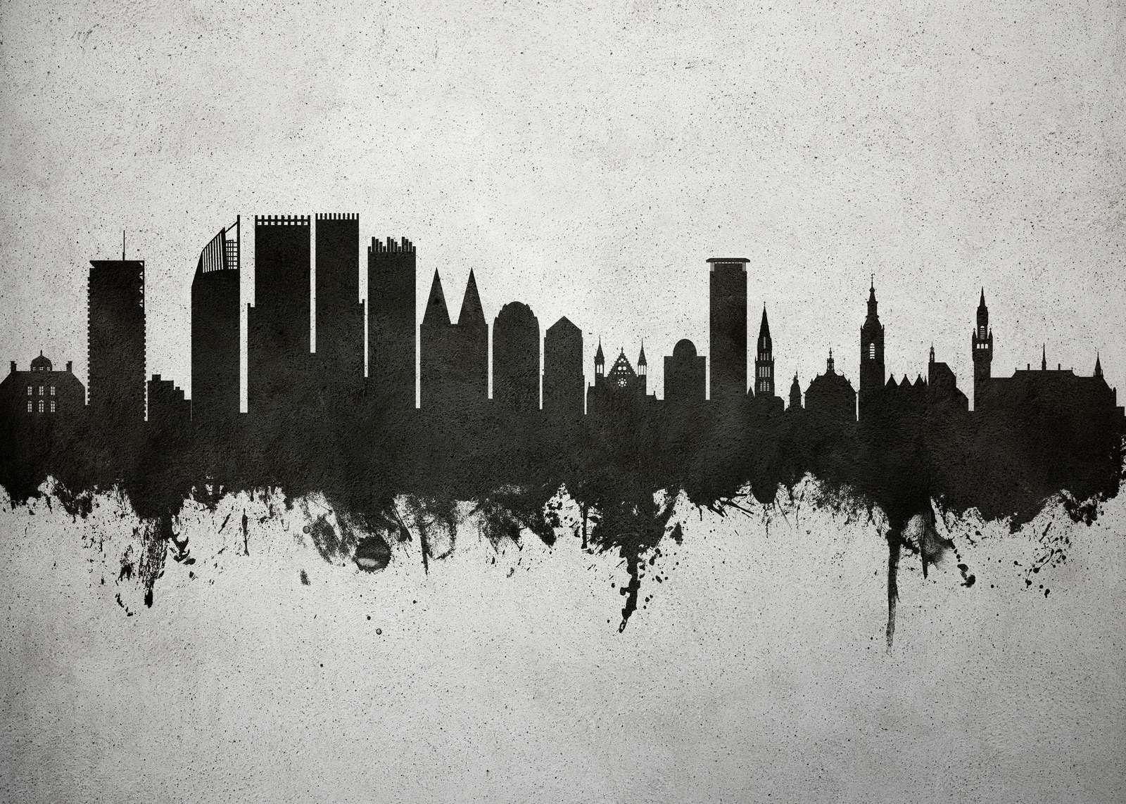 Aquarelle skyline, La Haye Aquarelle skyline, La Haye