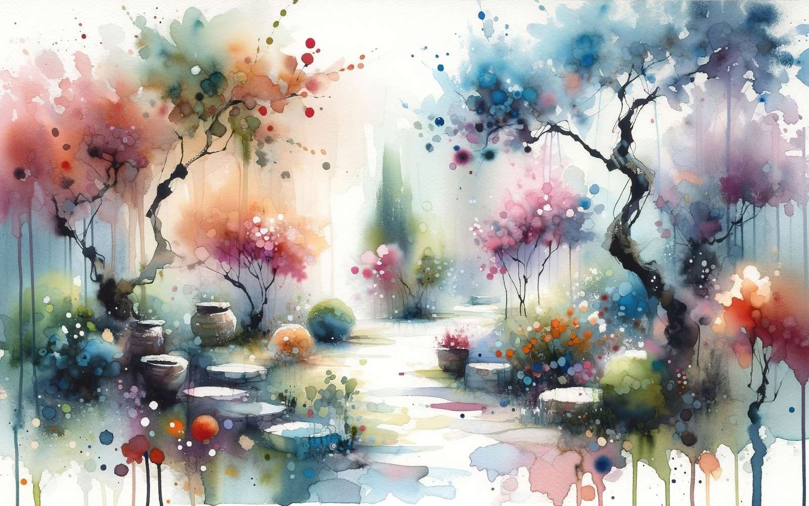 Dreamlike Garden Pathway Scene Dreamlike Garden Pathway Scene
