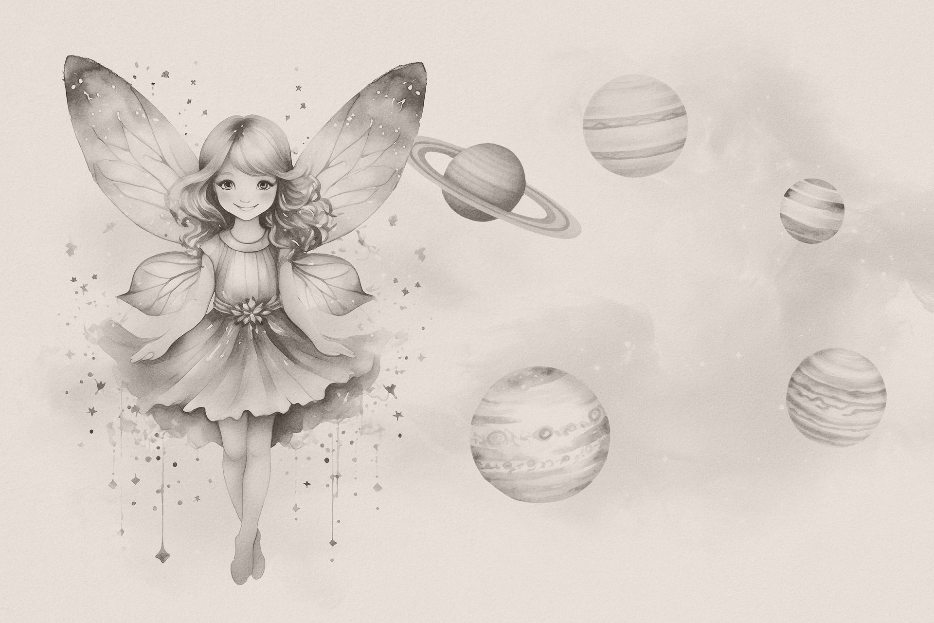 Fée de l'espace dans la nébuleuse des étoiles