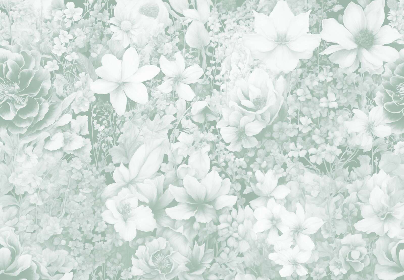 Festival des fleurs sans couture - bleu pâle