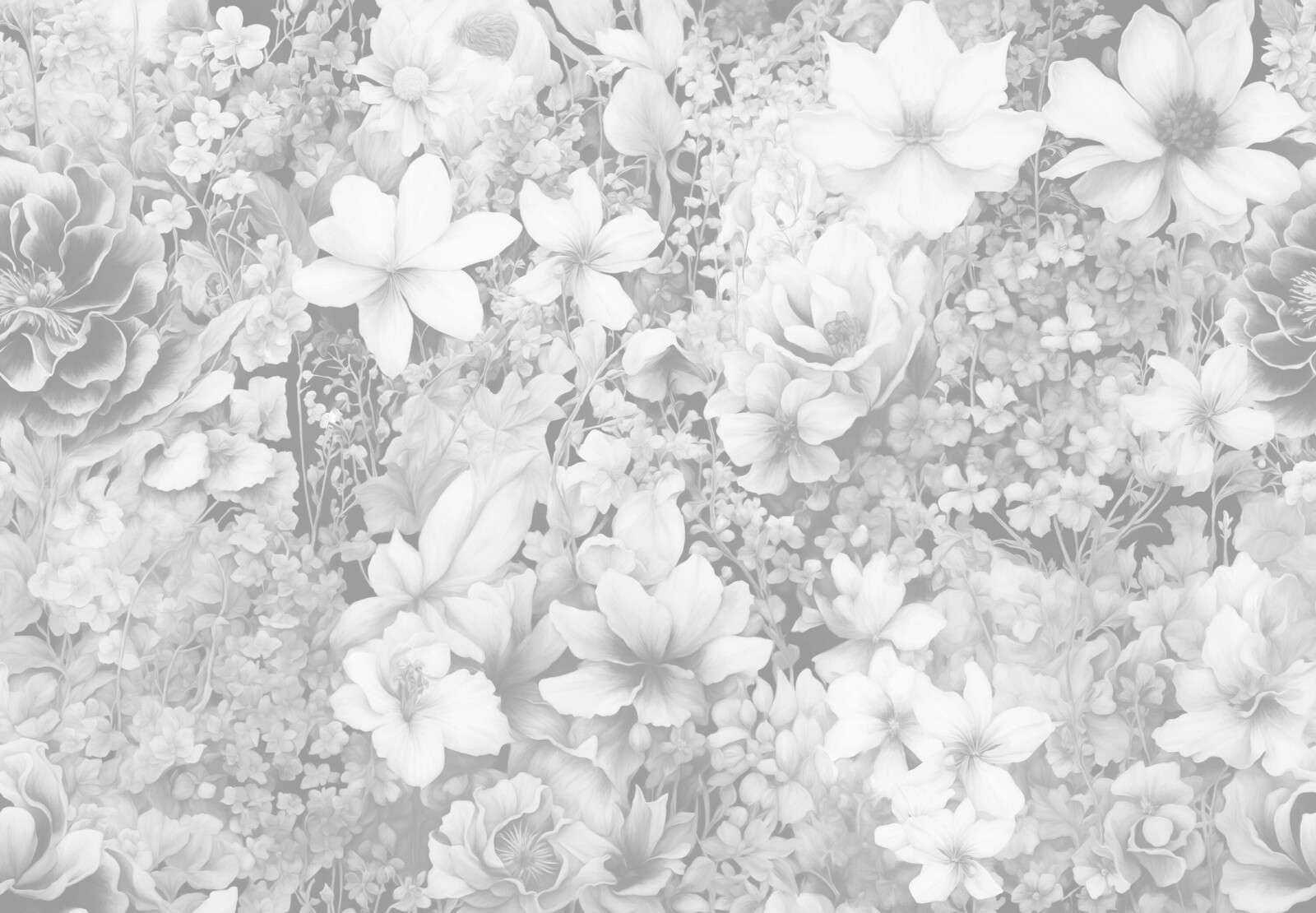 Festival de fleurs sans couture - blanc
