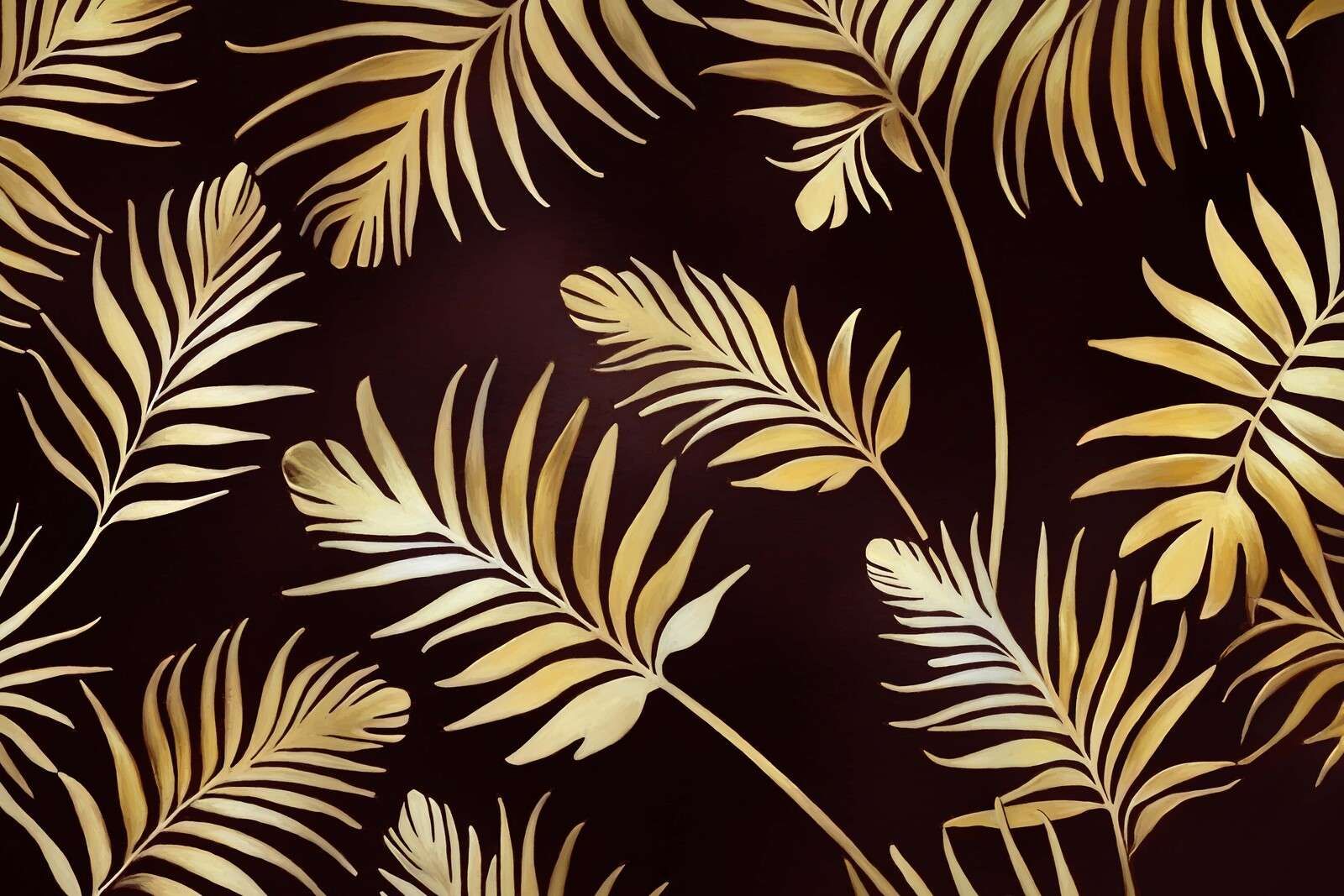 Feuilles dorées sur bronze foncé Feuilles dorées sur bronze foncé