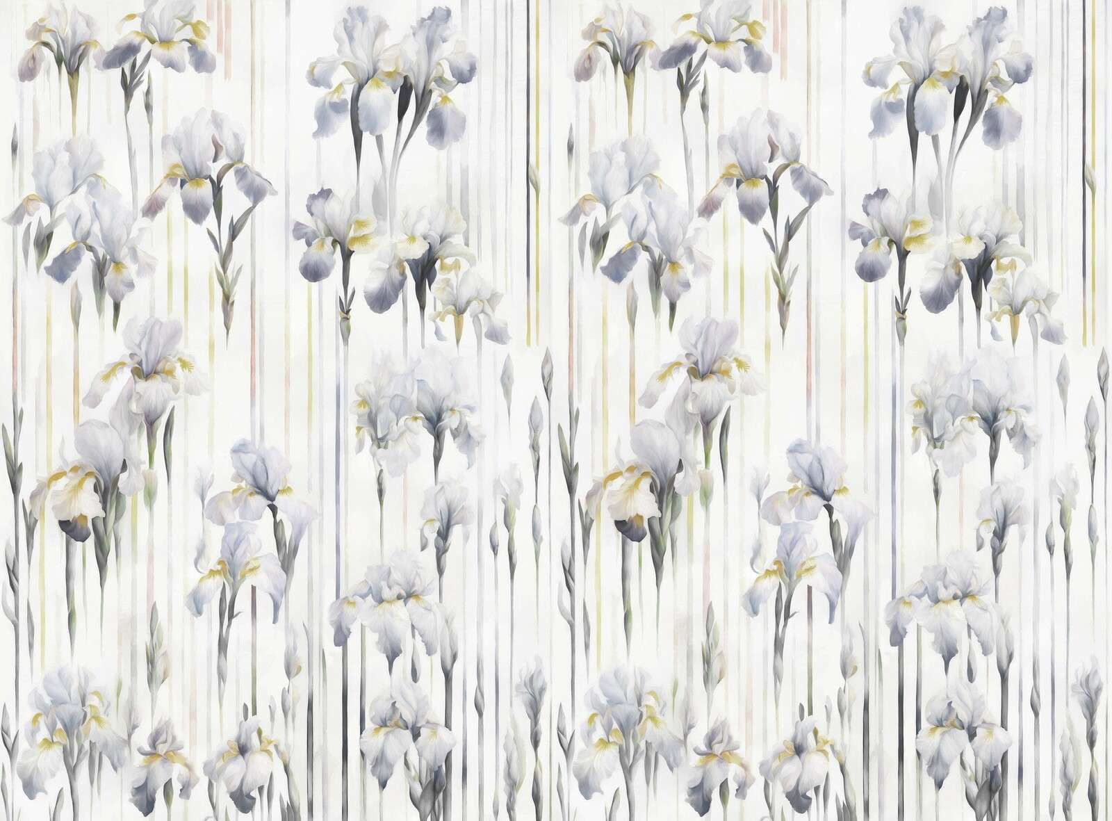 Iris et Rayures Gris Sans Couture