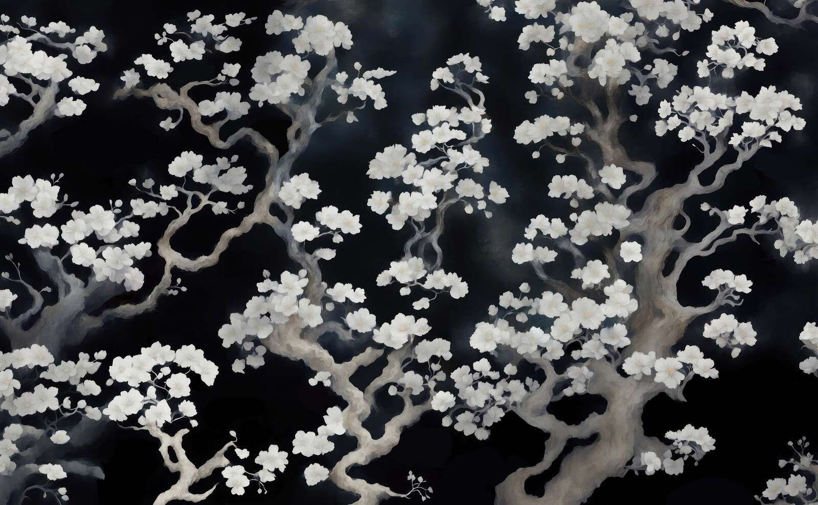 Forêt en fleurs merveilleuse - noire