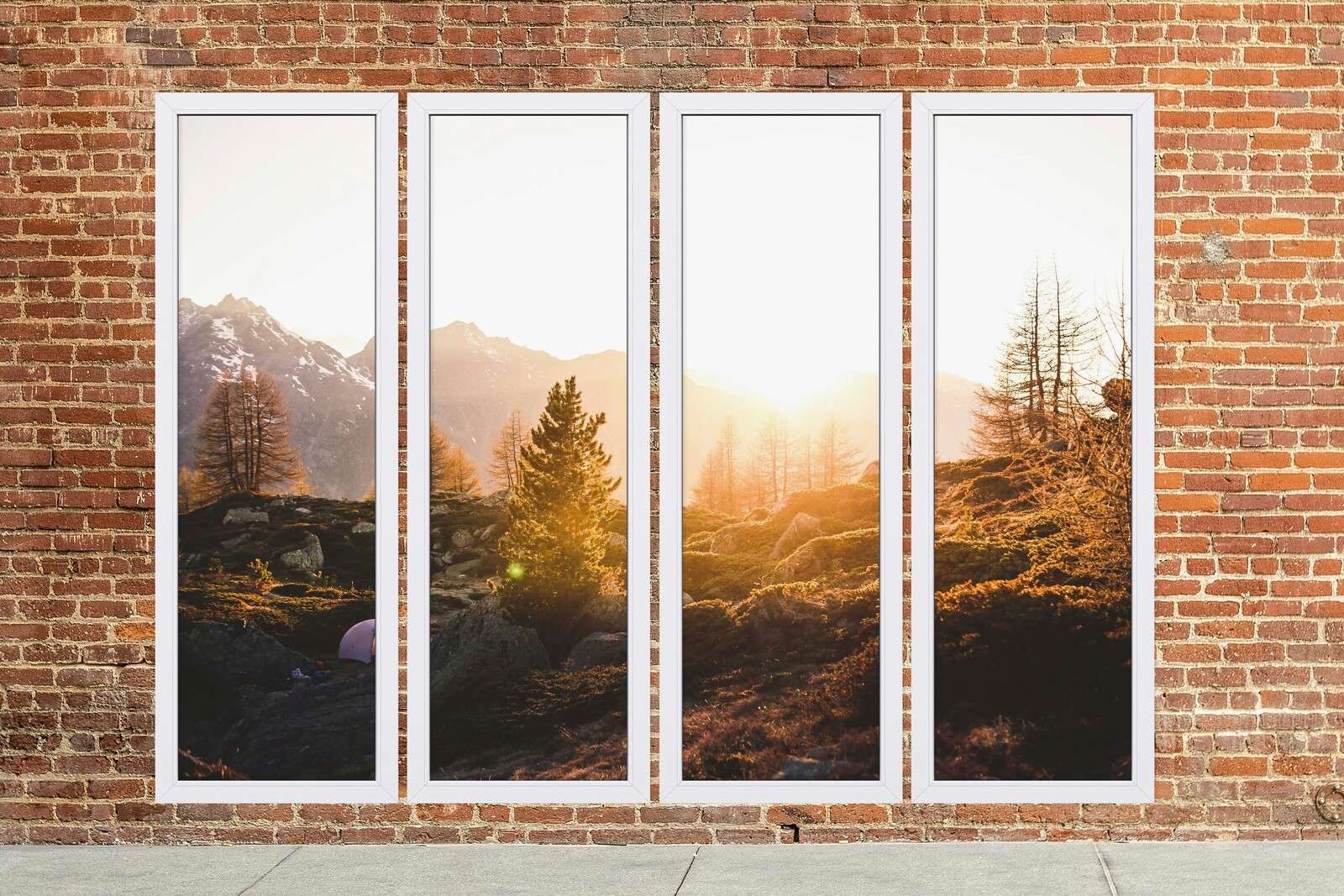 Lever de soleil dans le paysage alpin