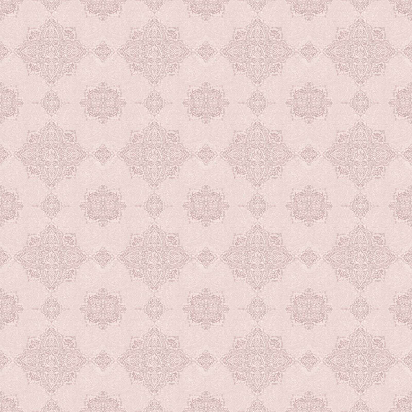 motif oriental médaillon rose pâle
