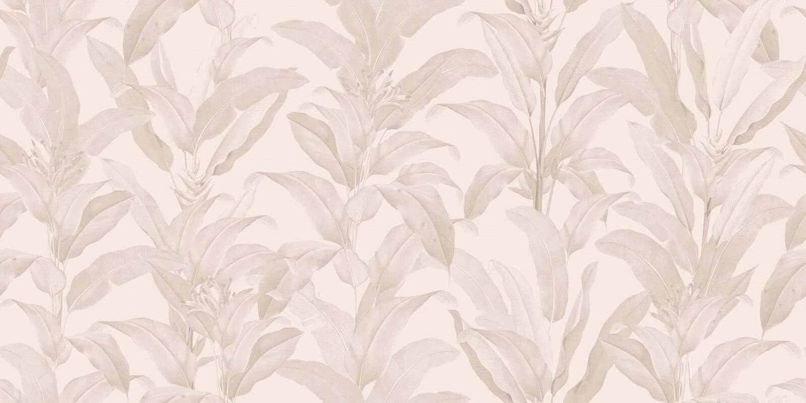 feuilles tropicales beige poudré