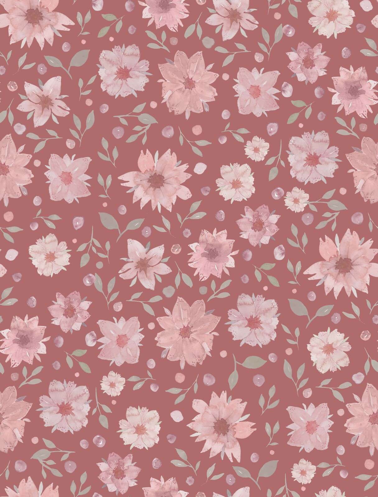 Fleurs douces à l'aquarelle sur fond rose poudré