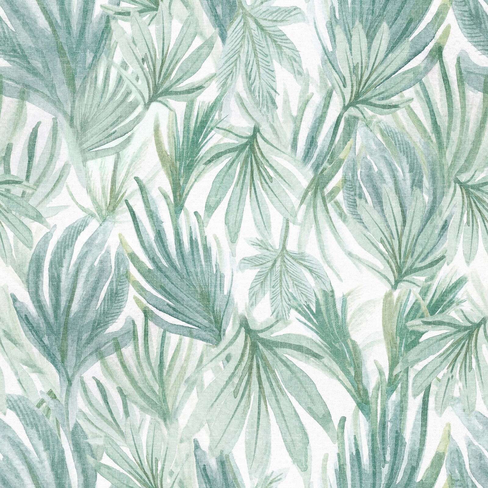 Aquarelle de feuilles de palmier en vert sauge
