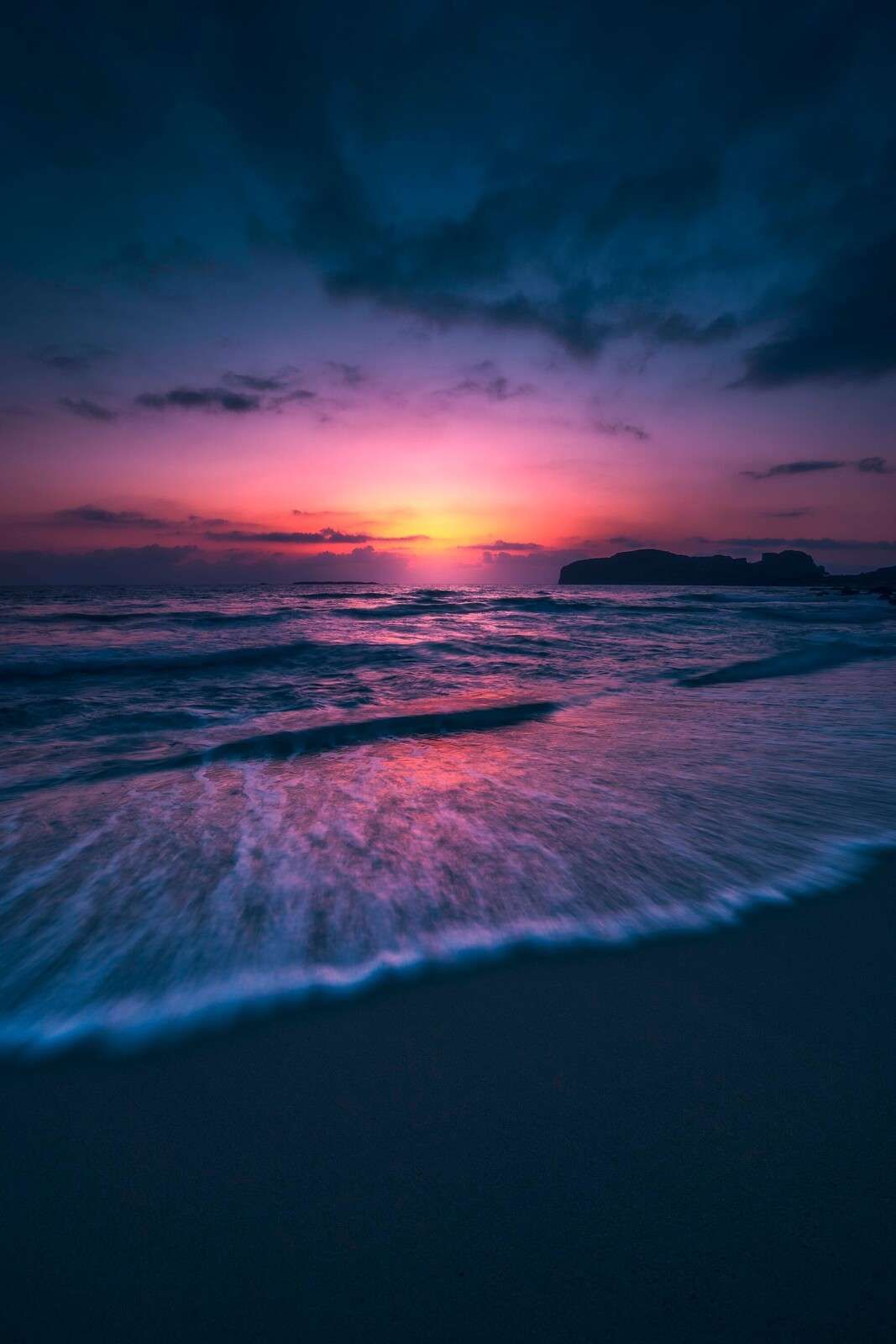 Lueur du soir sur la côte violette