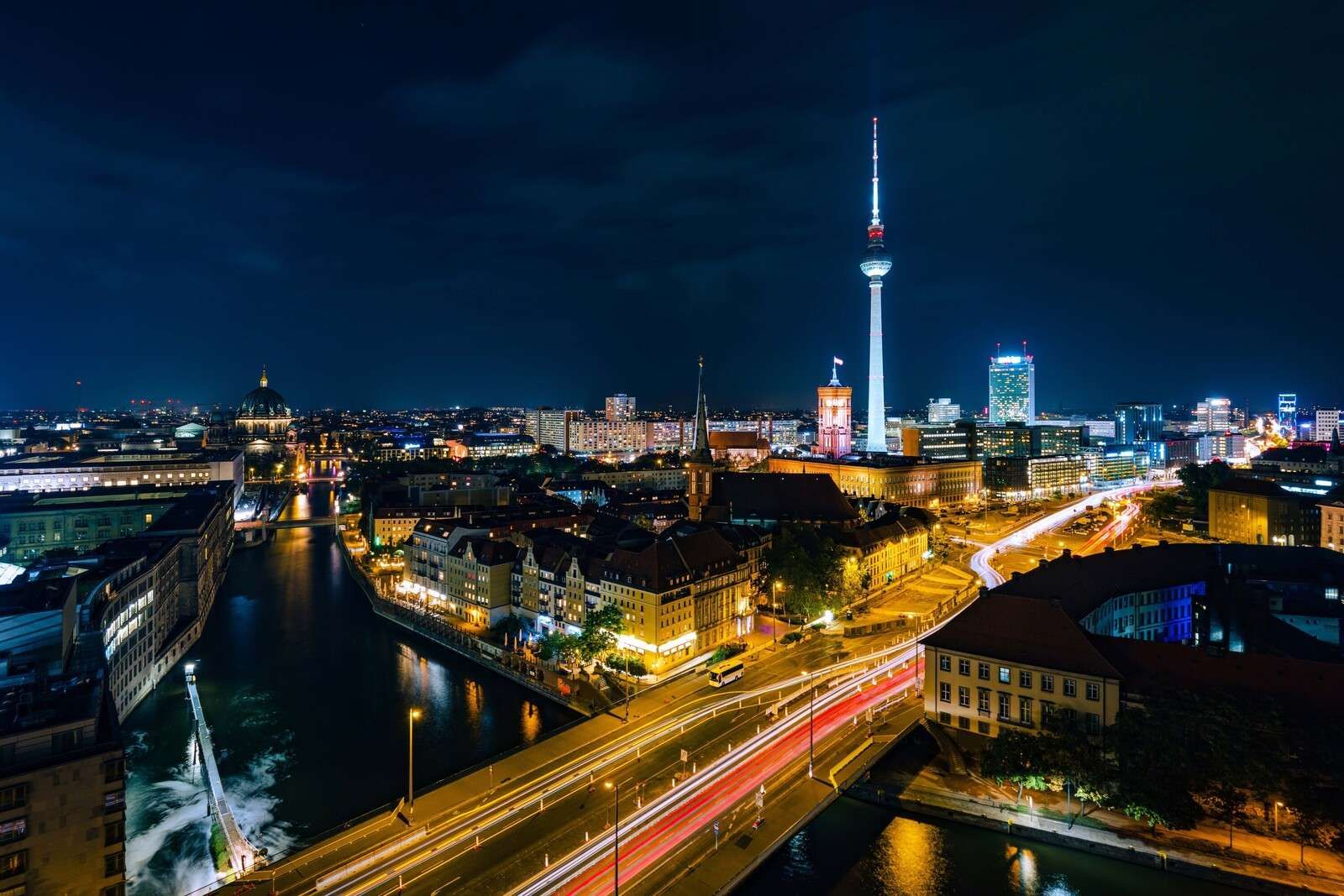 Vision nocturne sur Berlin animé