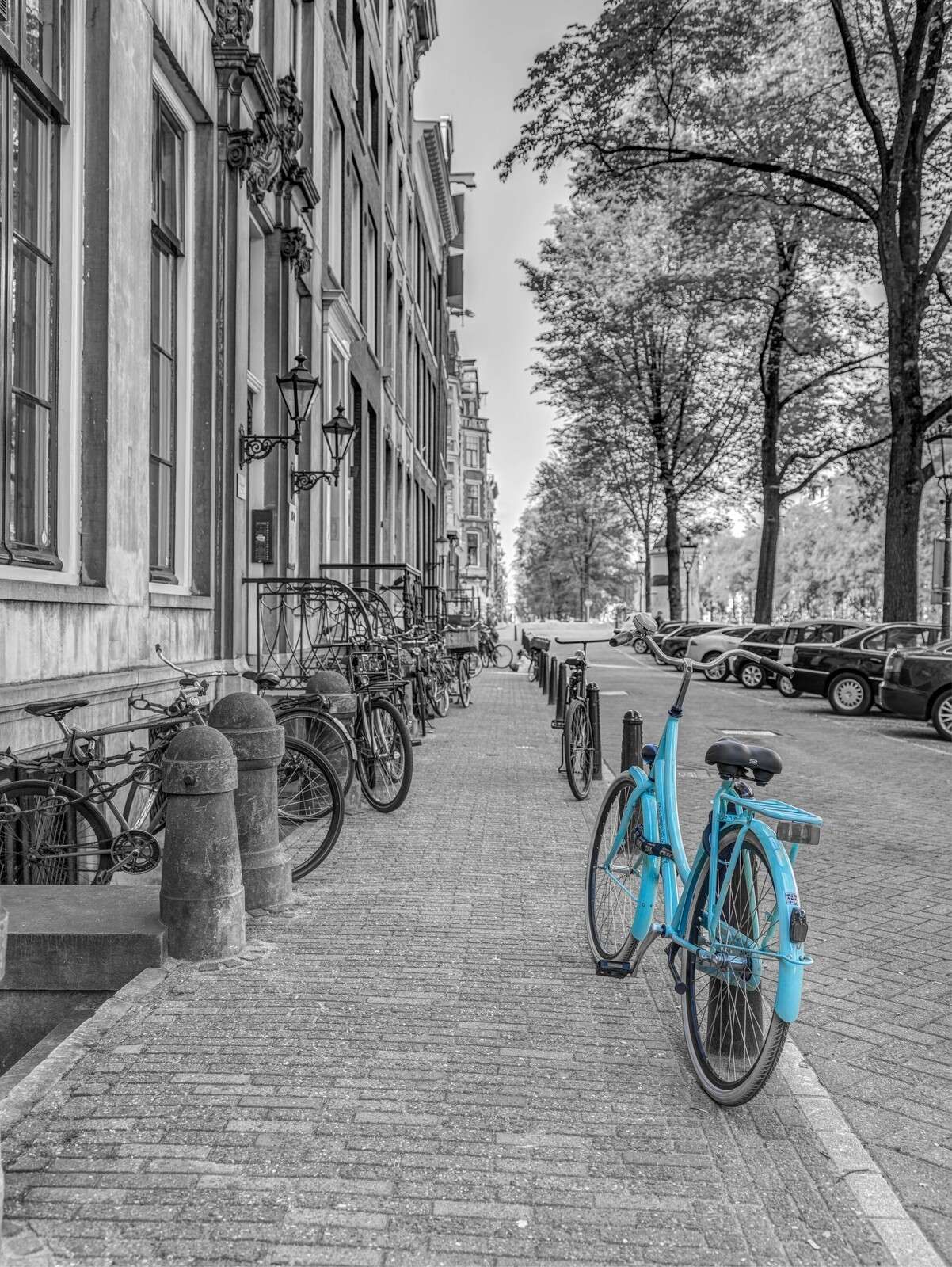 Vélo garé sur le trottoir, Amsterdam