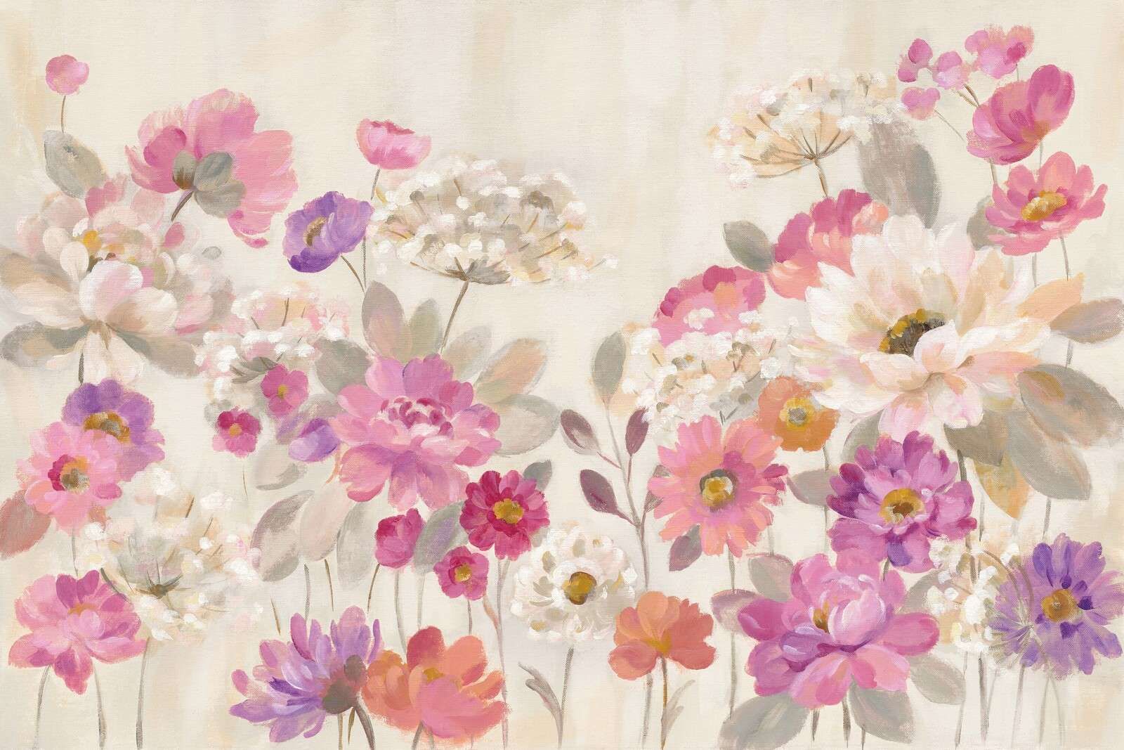 Romantique épanouissement floral en pastel.