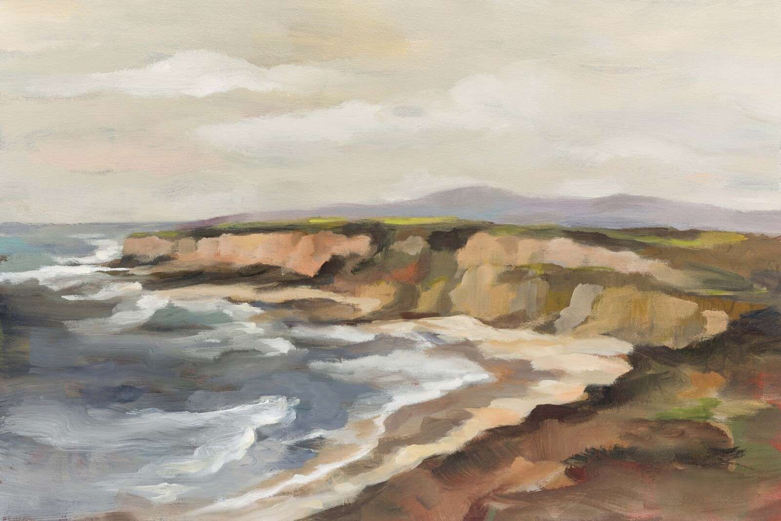 Falaises du sud sur la mer écumeuse