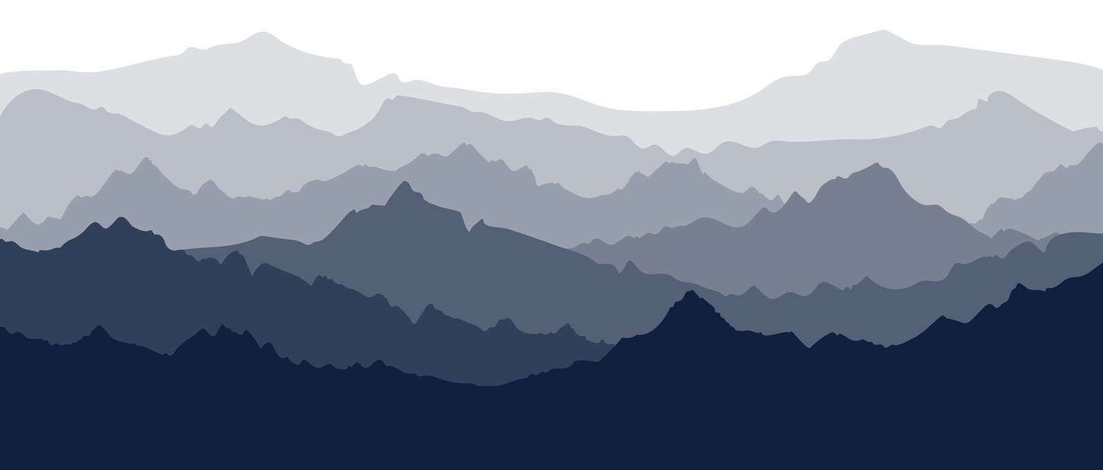 Paisibles couches de montagnes bleues