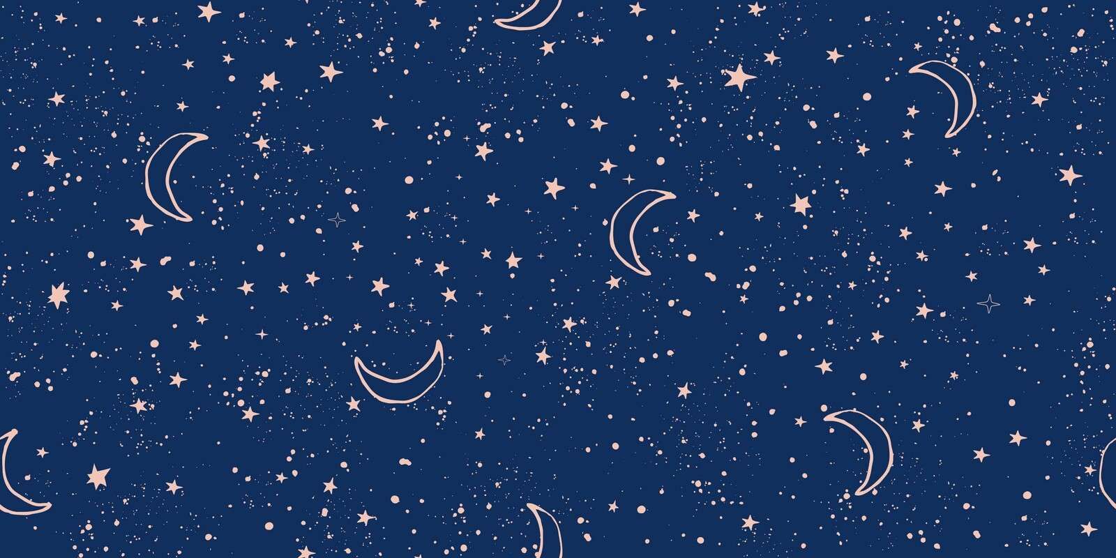 La lune et les étoiles en bleu nuit