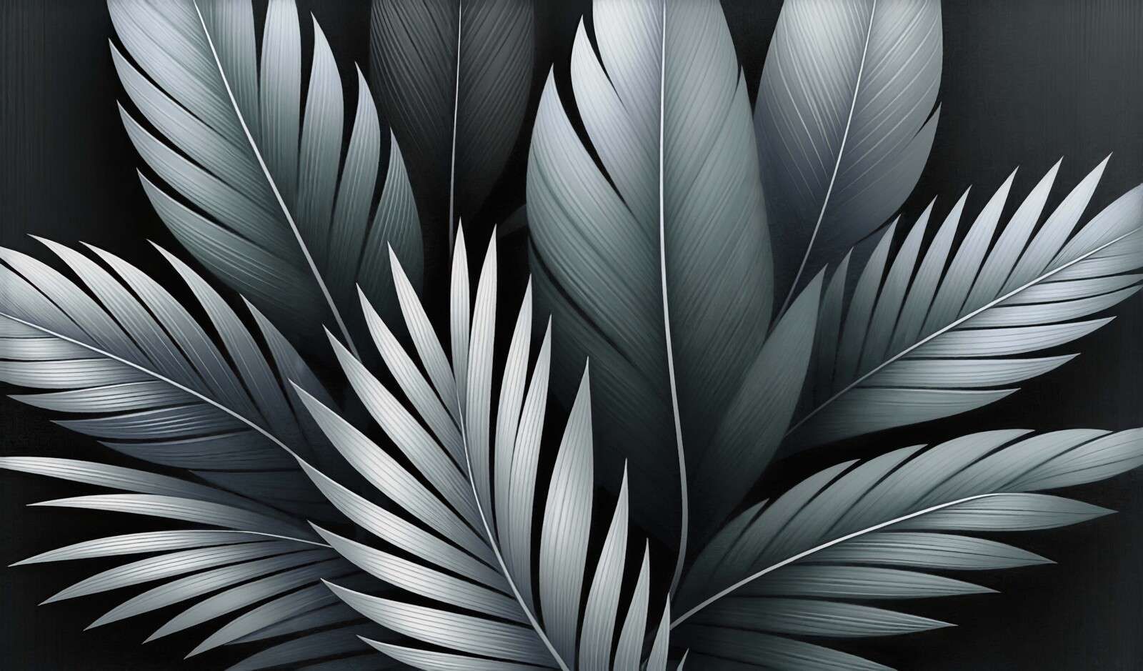 Des plumes fraîches dans des tons gris doux.