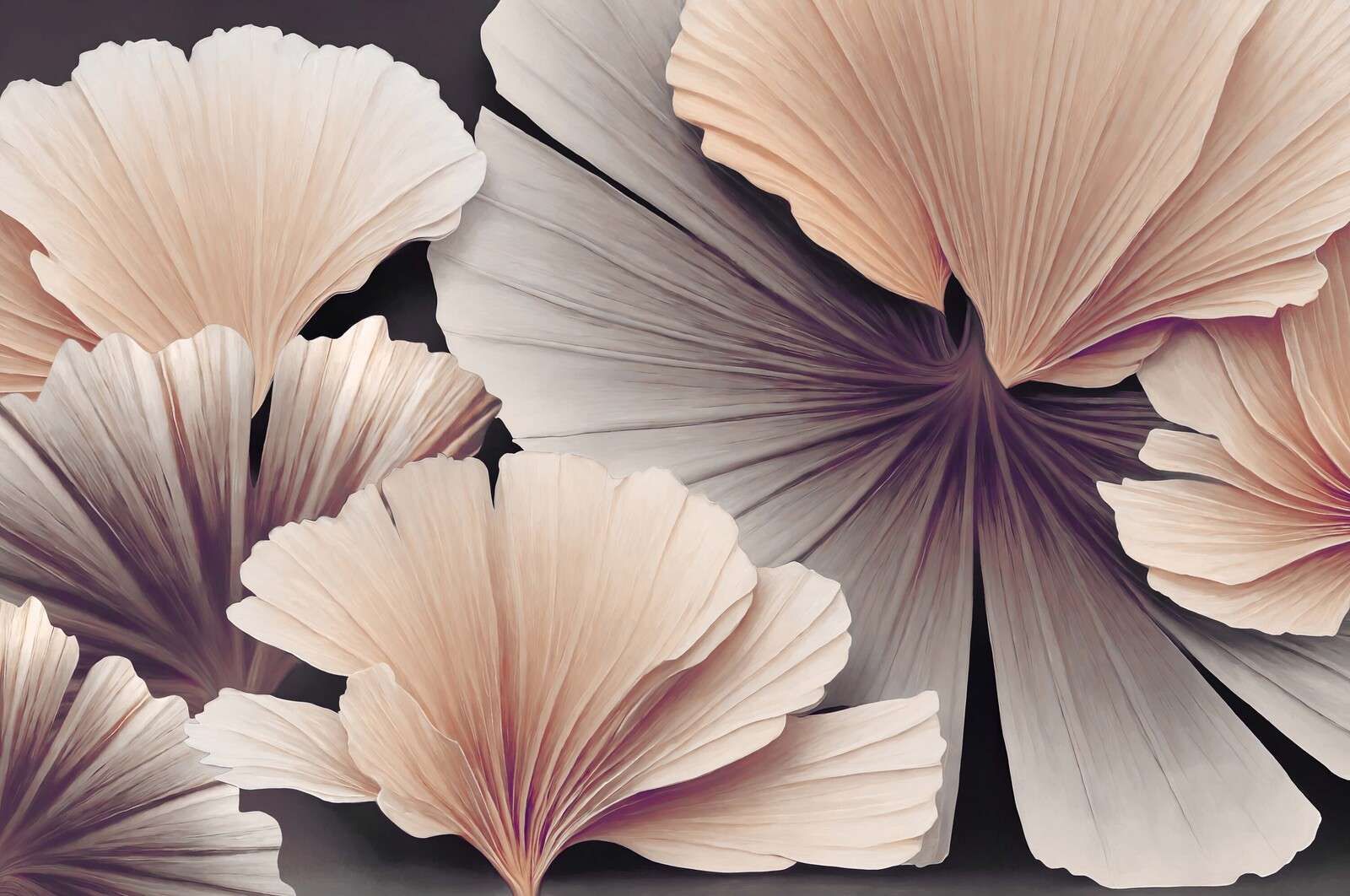 Des pétales doux dans des tons neutres.