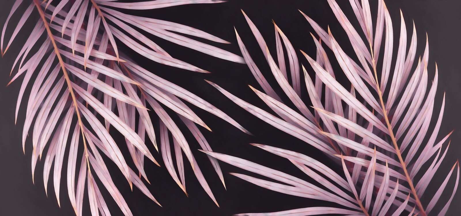 Feuilles de palmier douces en vieux rose