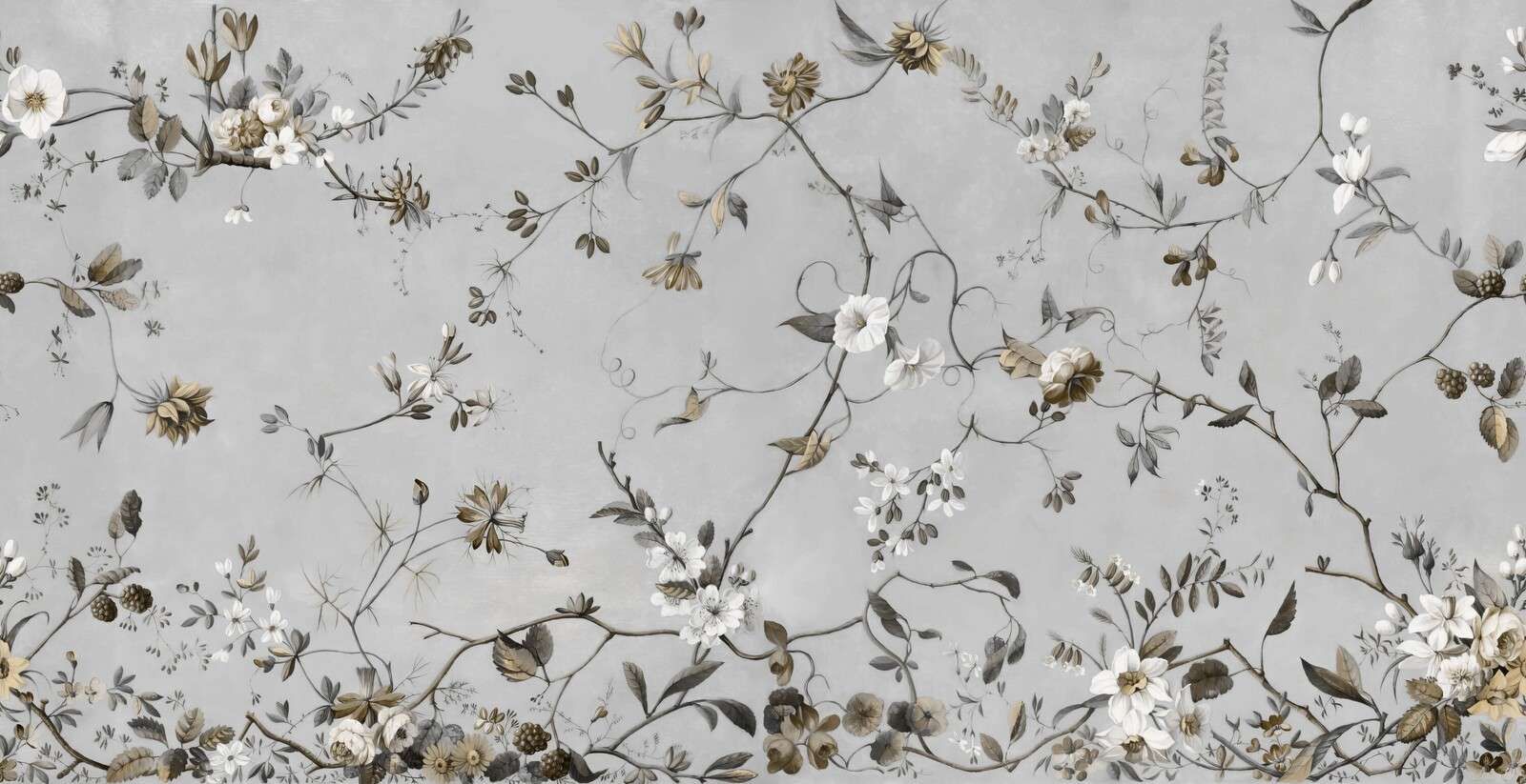 Élégantes branches de fleurs de cerisier en sépia