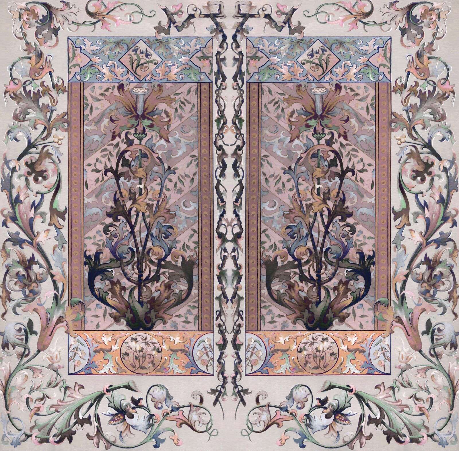 Ornements pastel de l’Art nouveau