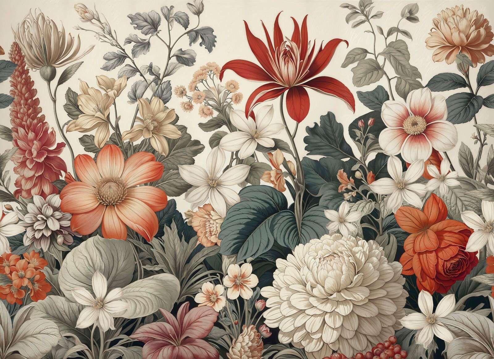 Fleurs luxuriantes dans des tons terreux chauds