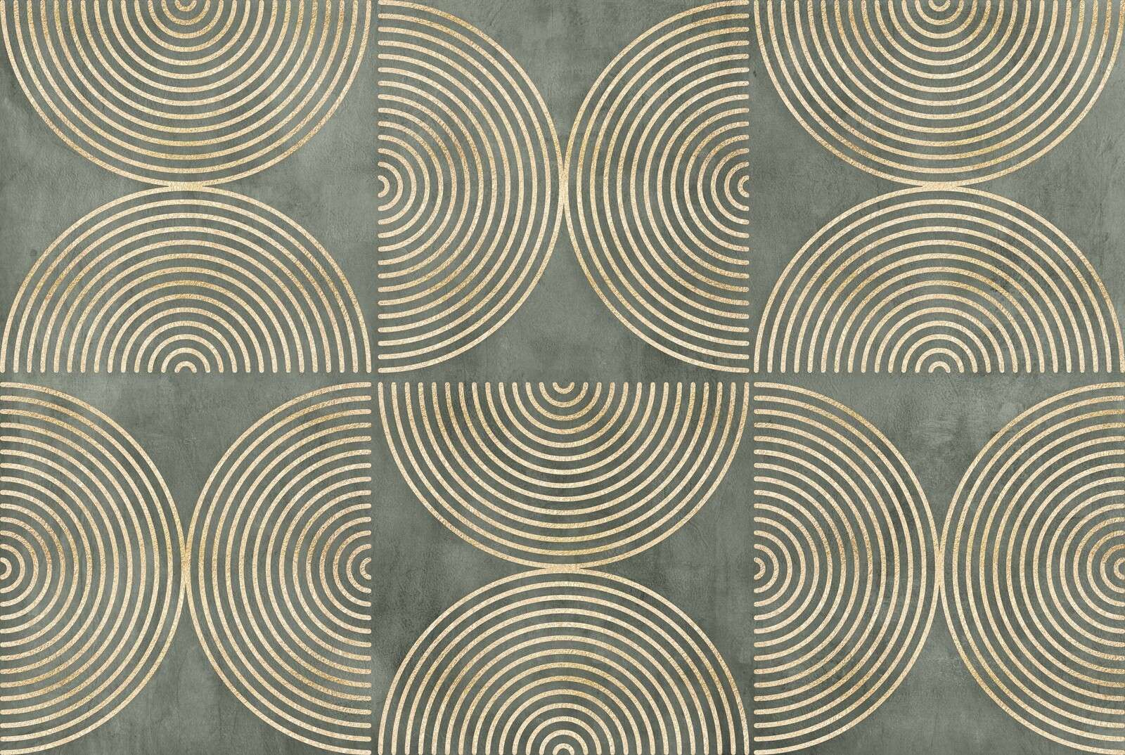 Cercles éclectiques, art moderne, vert et or