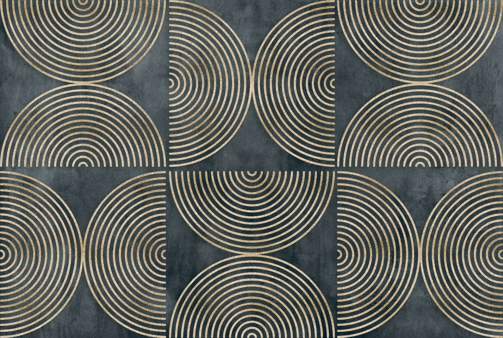 Cercles éclectiques Art moderne Or bleu-vert