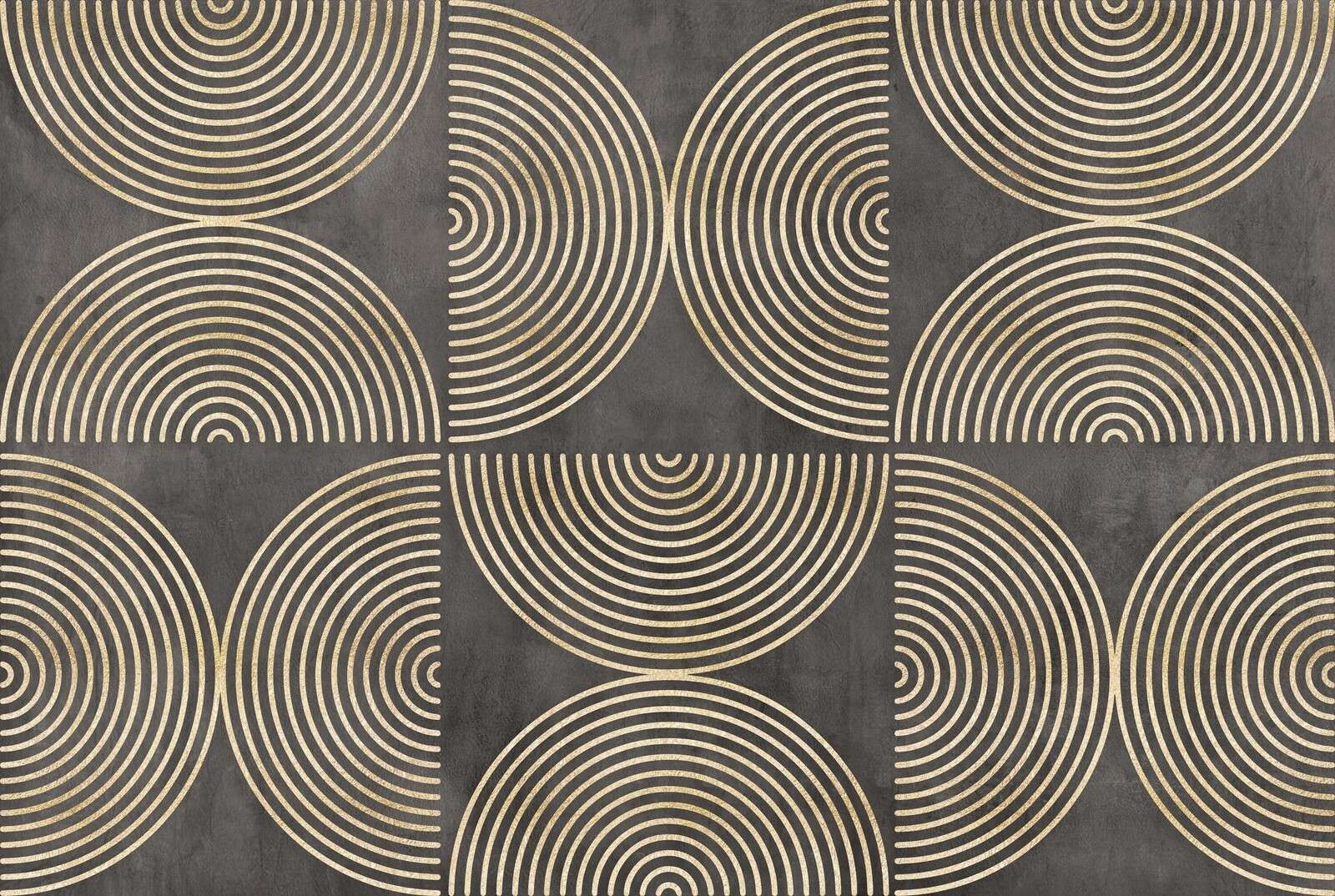 Cercles éclectiques, art moderne, or brun.