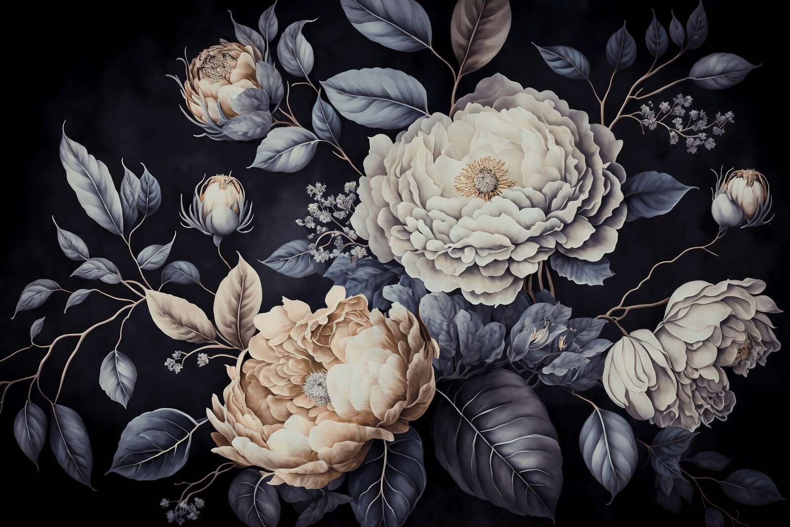 baroque, floral, grand et sombre