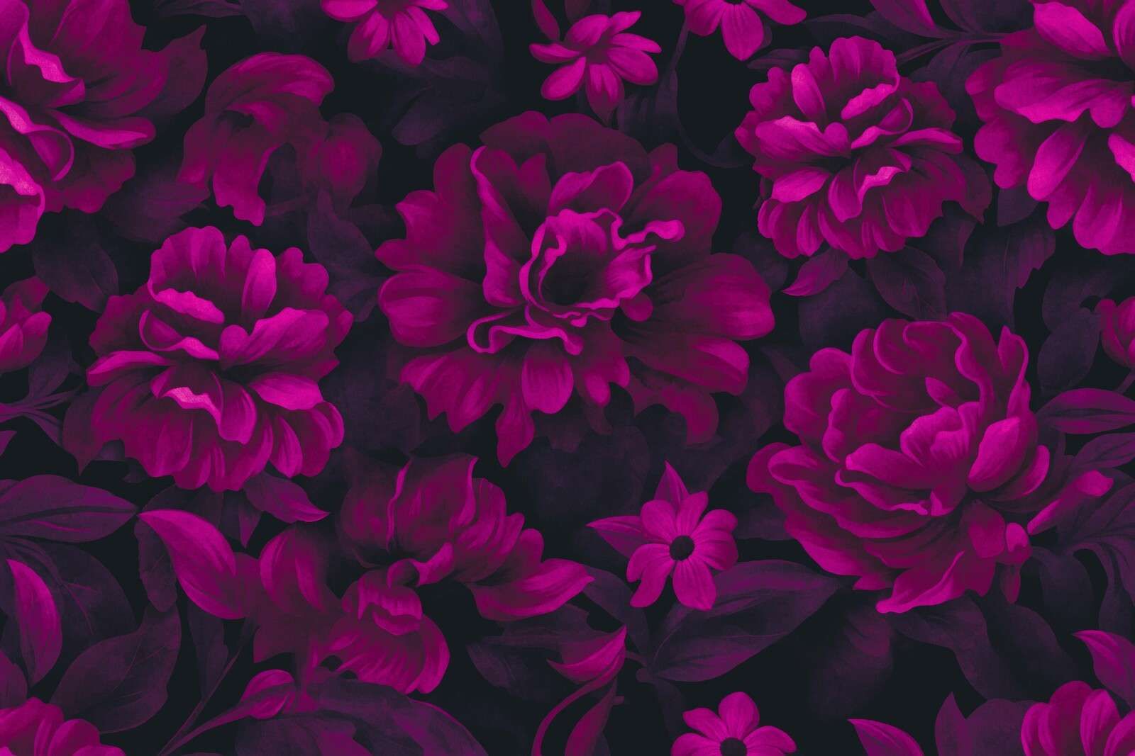 fleurs en velours rose, floral de luxe, opulenz